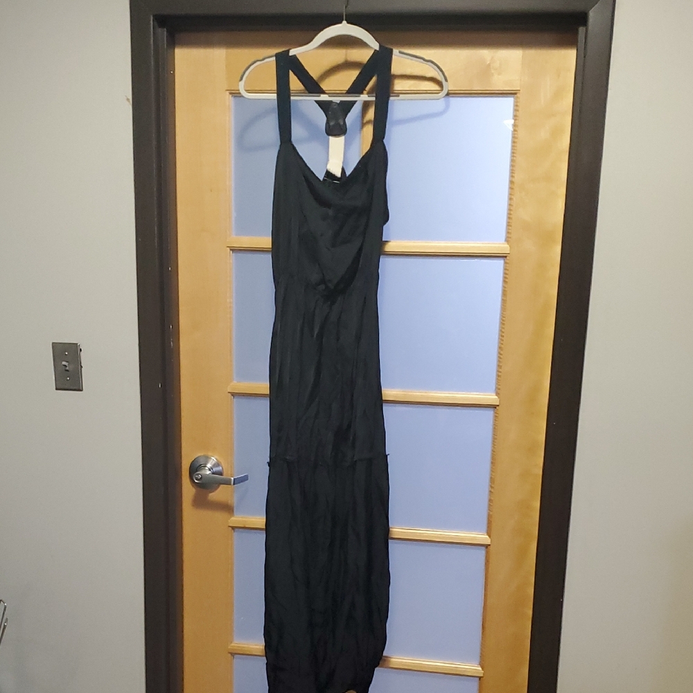 Proenza Schouler Black Ruched Halter Viscose Sundress